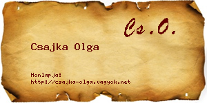 Csajka Olga névjegykártya